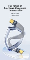 Kabel Data USB Type-C Warna Abu-abu Harga Terjangkau, Selubung TPE, Konduktor Tembaga Murni, Pengisian Cepat untuk Kamera dan Ponsel