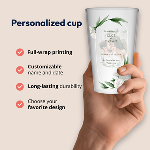 Tasse de mariage personnalisée |   Tasse personnalisée avec photo |   Polypropylène réutilisable sans BPA |   Pas de quantité minimale par commande |   Fabriqué en France - Product Image 4