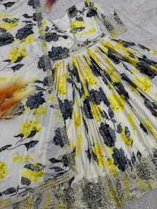 Robe longue de soirée formelle élégante avec dupatta, broderie de créateur, style Anarkali Gharara, vert Pishwas, pour le printemps - Product Image 6