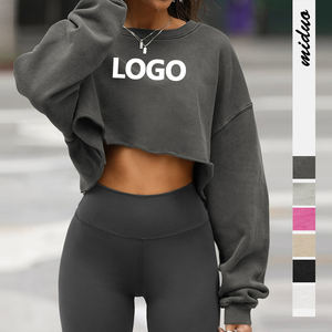 Streetwear Sexy Y2k Pull à capuche court pour femme Sweat à capuche respirant uni personnalisé pour femme - Product Image 2