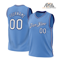 Bleu clair et blanc-Maillot de basket-ball personnalisé pour vêtements décontractés et de sport-Concevez votre propre maillot