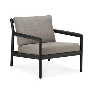 Sofá de madera de teca para exteriores con acabado negro y cojín - Product Image 1