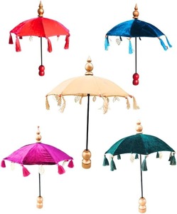 Sombrilla de Mesa para Bodas, Centro de Mesa de Terciopelo, Parasol de Madera, Decoración para Eventos, Decoración Boho de Playa Balinesa, Sombrilla de Fiesta de Bali - Product Image 4