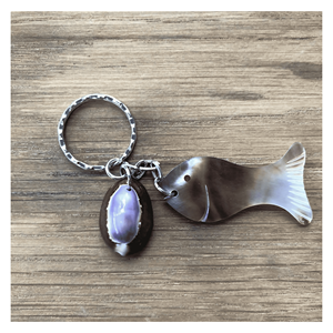 Llavero de Concha Marina Tejida Ecológica con Forma de Corazón y Estampados de Animales (Gato y Cerdo) para Regalos de Recuerdo - Product Image 2