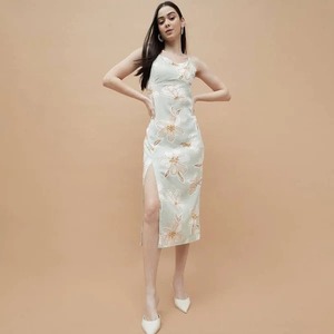 Robe longue en coton indien fait à la main personnalisé imprimé floral mariée mariage lune de miel été robe d'anniversaire tenue décontractée - Product Image 3