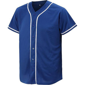 Maillot de baseball respirant à séchage rapide, boutonné, pour garçons et hommes, unisexe, noir - Product Image 1