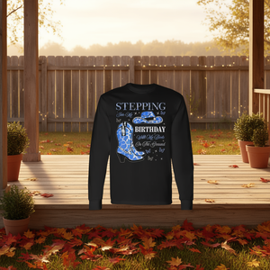 Maglietta a maniche lunghe per compleanno con stampa 'Stepping Into My Boots on the Ground', prodotto promozionale - Product Image 3