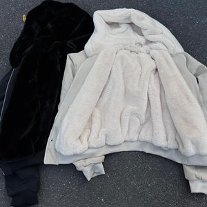 Veste en jean à capuche zippée 100 % coton, très résistante, effet délavé rétro, doublure en velours épaissi, pour hommes et femmes, vente directe usine 2025 - Product Image 5