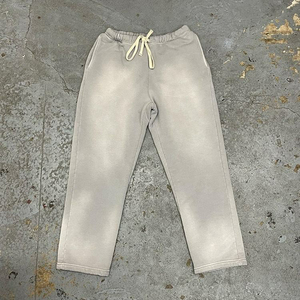 OEM logotipo personalizado calle pantalones de chándal gráfico letra eslogan peso pesado Jogger holgado Sun Faded desgastado lavado ácido Flare pantalones de chándal - Product Image 5