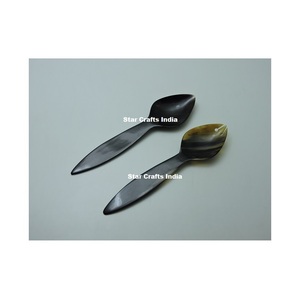 Customized Eco-Friendly Salad Server Set with Horn and <b>Mirrored</b> Steel American Style Dishwasher Safe - Product Image 2