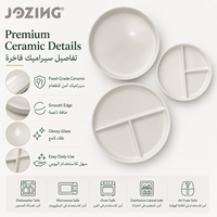 Ensemble d'assiettes divisées en céramique blanche JOZING, écologiques, plateau de service sectionnel, assiettes à déjeuner, compatibles lave-vaisselle, directement de l'usine