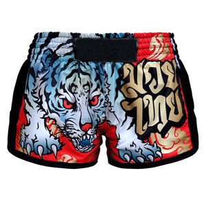 Boxeo Muay Thai al por mayor personalizado bordado boxeo corto hombres y personalizado Muay Thai pantalones cortos sublimación - Product Image 3