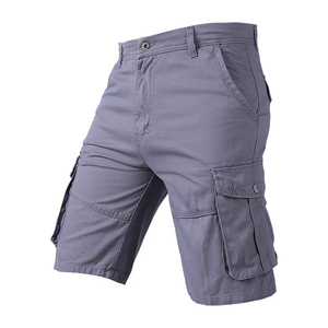 Pantalones cortos cargo informales para hombre de la mejor calidad, diseño de seis bolsillos con bolsillo lateral, ajuste holgado, patrón sólido antiarrugas - Product Image 1