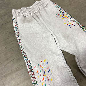 Suministro directo de fábrica Nuevo estilo Pantalones de diamantes de imitación de algodón Nueva llegada Logotipo personalizado Hombres Pantalones de diamantes de imitación - Product Image 3