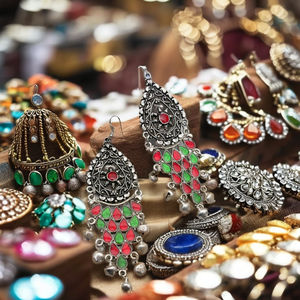 Direct from Indian Supplier Best Selling High Quality High Grade Oxidised <b>Long</b> Drop Jhumka Handmade Traditional Ethnic Jewelry - Product Image 4