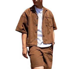 Novedad: Conjunto de Pantalones Cortos de Felpa Vintage, Transpirables, con Botones, de Alta Calidad, Tallas Grandes, para Hombre, Moda de Verano para Exteriores, Personalizables - Product Image 1