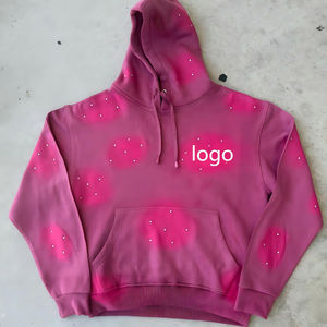 เสื้อสเวตเตอร์ผู้ชายผ้าฝ้าย100% ซักเสื้อสเวตเตอร์แบบมีฮู้ดสำหรับฤดูหนาวพิมพ์โลโก้ติดพลอยเทียมเสื้อสวมหัวผ้าเฟรนช์เทอร์รี่ - Product Image 1