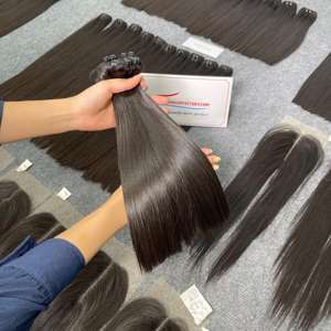 Producto superior, extensión de cabello humano, máquina de color negro natural, cabello de trama de alta calidad, listo para enviar - Product Image 1