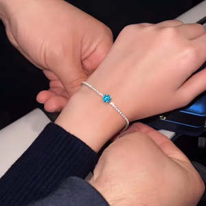 NOVAMART Fine Fine <b>Silver</b> Blue Brilliant Cut <b>Charm</b> <b>Bracelet</b> Wholesale Export - Product Image 2