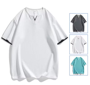 Camiseta de Manga Corta para Hombre, 210 gsm, 100% Algodón, Cuello en V, Negra, Blanca y Gris, Suave, Informal, para Actividades al Aire Libre - Product Image 5