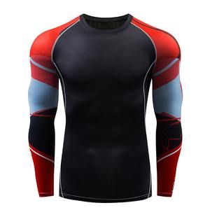 Protège-éruption BJJ à manches longues pour hommes Protège-éruption en spandex imprimé sublimé MMA Vêtements de compression pour hommes - Product Image 3