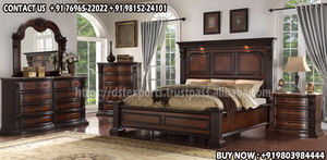 Ensemble de meubles de chambre à coucher modernes sculptés à la main Merveilleux meubles de lit et de chambre à coucher design élégant ensemble de meubles de chambre à coucher aspect cerise - Product Image 6