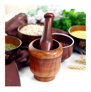 Mortero y Maja de madera de acacia Tamaños personalizados Gran oferta Mortero y Maja de madera maciza Hierba Spcie Más vendidos - Product Image 3