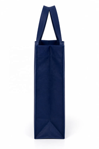 Bolsa de Mano Azul Marino de Tela No Tejida, Reutilizable, con Asas Suaves, Parte Superior Abierta, Unisex, Diseño Minimalista, Color Sólido - Product Image 2