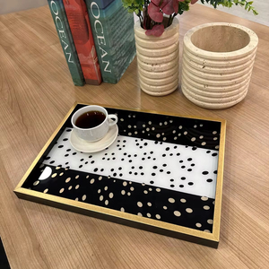 Bandeja de cristal personalizada con precio directo de fábrica, diseño minimalista tradicional moderno para uso doméstico en hoteles, bandeja decorativa de venta de Navidad - Product Image 1