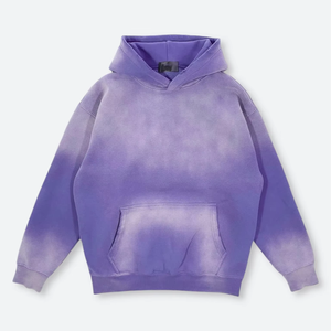 Sudadera con Capucha de Moda Invernal para Hombre, 100% Algodón, Lavado Desteñido, Estilo Urbano, con Bordado y Detalles Decorativos de Pedrería - Product Image 1