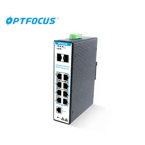 Gigabit industrial PoE+ network switch 8 port 10/100/1000Mbps Din-Rail dual DC input managed PoE switch for IP Camera