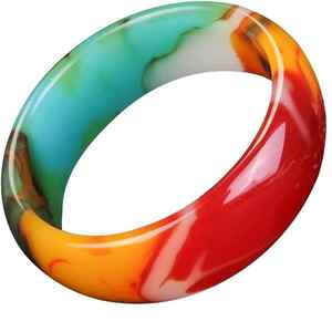 Maharani's <b>Jewel</b> Multicolor Resin Bangle Classic Style Round Brilliant Cut Fashion Bracelets & Bangles Embracing India's Royalty - Product Image 1