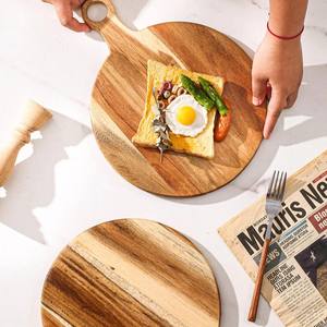 Planche à fromages à cercle plat planches à fromage en bois faites à la main meilleur prix planches à plateau de charcuterie en bois rondes - Product Image 2