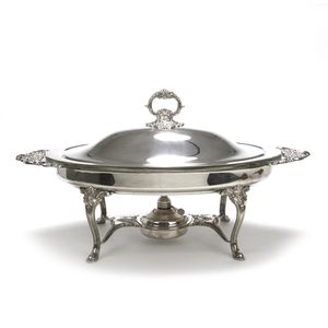Silver Finishing <b>Food</b> <b>Warmer</b> Pot Dinner Table Serving Decorative Dishes Supplier Stainless Steel Luxury Hammered Chafing Dish - Product Image 4
