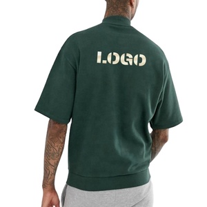 Custom Made 100% Cotton <b>Turtleneck</b> Gym T-Shirts for Men Heavy-Weight Oversized & Loose-Fitting Workout Use Fitness T-Shirts - Product Image 2