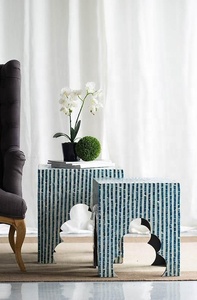 เก้าอี้ออตโตมันฝังไข่มุกสำหรับบ้านเฟอร์นิเจอร์ข้างเตียงดีไซน์ตามสั่งหลากหลายสีจากเวียดนาม - Product Image 5