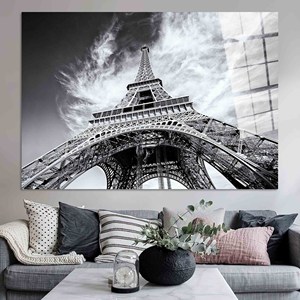 Toile imprimée : Œuvre d'art de la Tour Eiffel - Décoration paysagère de Paris, ART SUR VERRE TÉRMÉRISÉ - Product Image 1