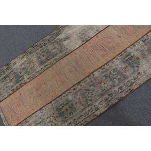 2.8x4.4 ft Vintage Rug, Turkish Rug, <b>Brown</b> Abstract <b>Wool</b> Rug - Product Image 4