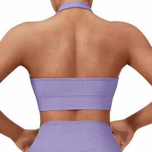 Nouveau soutien-gorge de sport à soutien élevé pour femmes Logo avant respirant séchage rapide Spandex/Nylon sans couture Yoga Gym haut d'entraînement 2025 - Product Image 3