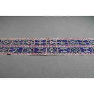 Alfombra Turca de 1.5x10.1 pies, Alfombra Vintage, Alfombra de Lana Azul Ombré - Product Image 2