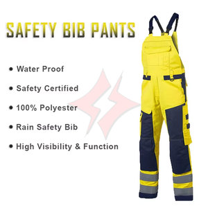 Pantalones de Alta Visibilidad Impermeables con Peto, FLASH GEAR ANSI/EN ISO 20471 Clase 1, Tela Personalizada, Ropa de Seguridad Industrial, Venta al Por Mayor - Product Image 4