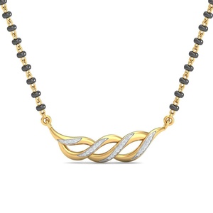 Dakini Diamante Mangalsutra en Stonewels. Con un impresionante colgante de diamantes en una cadena clásica de cuentas negras, mangalsutra - Product Image 5