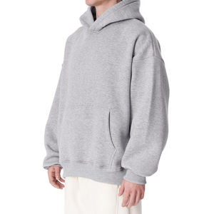 2025 recién llegado Sudadera con capucha poliéster polar manga larga Color sólido Oversize Basics, algodón mezclado pulóver sudaderas con capucha hombres - Product Image 6