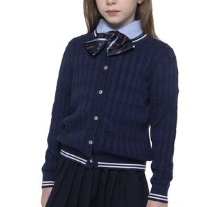 Kids School <b>Cardigans</b> Wholesale OEM Uniform Knitwear Factory Direct Supplier Warm Winter Wool Boys Girls Button Butterfly Sleeve - Product Image 4