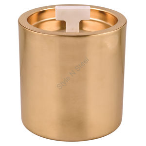 Double Wall <b>Gold</b> <b>Ice</b> <b>Bucket</b> W/Marble Knob - Product Image 1