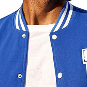 แจ็คเก็ตวาร์ซิตี้แบบยูนิเซ็กซ์ ทรงคลาสสิก ติดกระดุมแป๊ก  ตัวเลือกปักอักษรแบบกำหนดเอง  ปักชื่อทีม/โรงเรียนตามสั่ง - Product Image 3