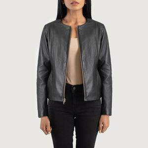 Veste en cuir pour femmes personnalisée de qualité supérieure Style motard à la mode Fabricant de haute qualité pour les magasins de détail - Product Image 1