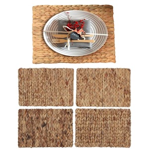 Napperons rectangulaires en jacinthe d'eau naturelle Produits écologiques Fabriqués au Vietnam Décoration de table Napperon tissé Vente en gros - Product Image 1