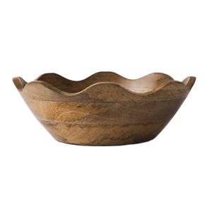 Bol en bois artisanal Sheeraz International, écologique, durable, design floral, pour servir les aliments, cadeau de mariage, décoration en bois - Product Image 6