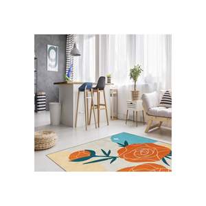 Alfombra clásica de poliéster con figura de Rosa naranja, alfombra Rectangular impresa Digital para pasillo y entrada para sala de estar - Product Image 2